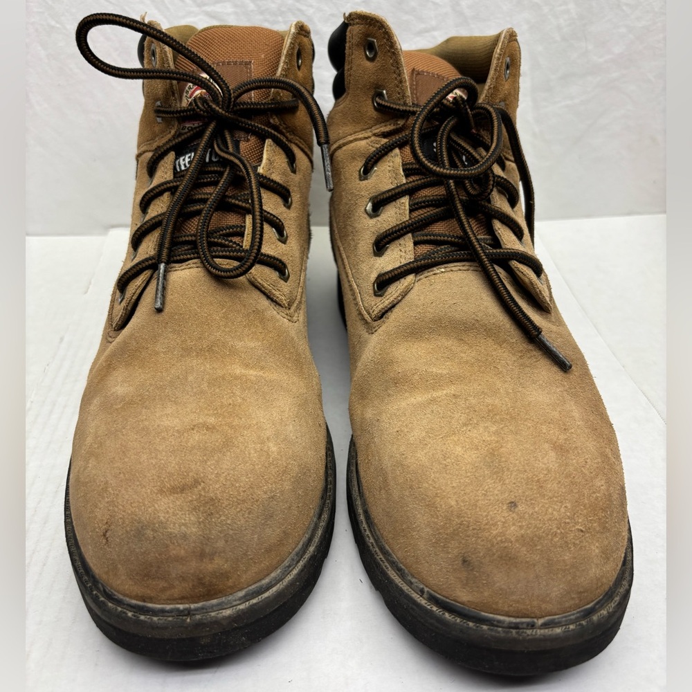 Brahma Men's Tan Suede Lace-Up Work Boots, SZ 13, box 31
